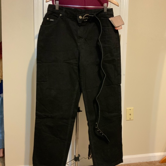 Lee Relax Fit Straight Leg Black Jeans Petite 12 NWT - Picture 6 of 10